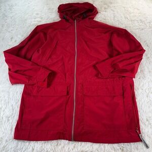 ShedRain Pouchables Red Nylon Hooded Jacket Men's‎ Medium Packable Lightweight